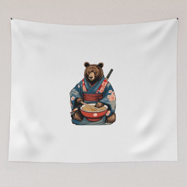 Item preview, Bear in kimono japan designed and sold by KorArtStudio.