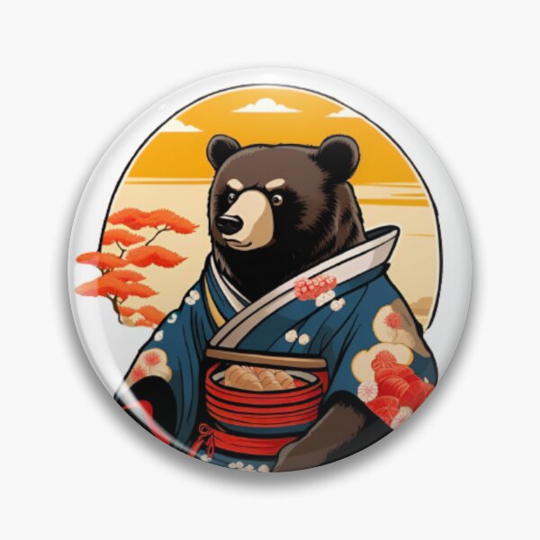 Item preview, Cute bear in kimono samurai japan designed and sold by KorArtStudio.