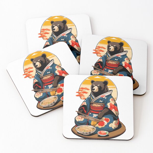 Item preview, Cute bear in kimono samurai japan designed and sold by KorArtStudio.