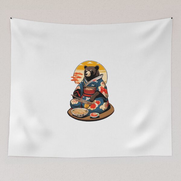 Item preview, Cute bear in kimono samurai japan designed and sold by KorArtStudio.