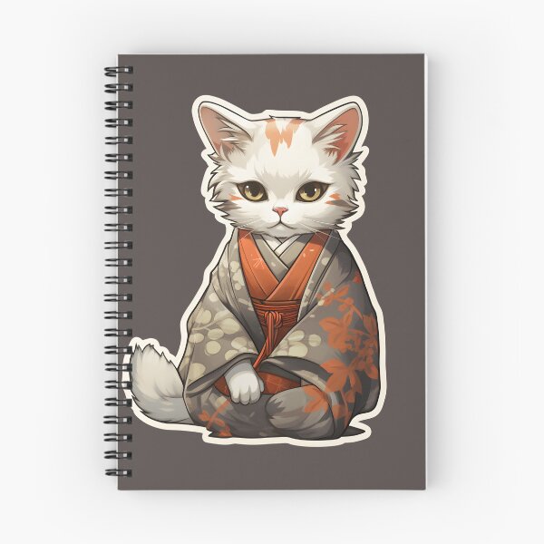 Item preview, Cat in Gray Kimono Japanese Style designed and sold by KitsuneYin.
