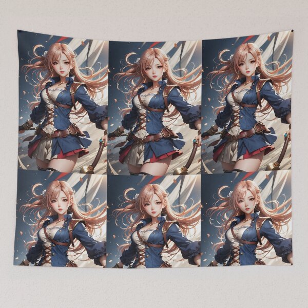 Aperçu de l'œuvre Fille en tenue que combat avec du sang créée et vendue par ROKANDESIGNART.
