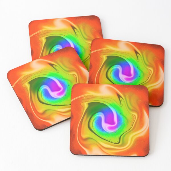 Item preview, Rainbow Swirl Square Sticker by Zeesdesign on Redbubble designed and sold by ZEESDESIGN.