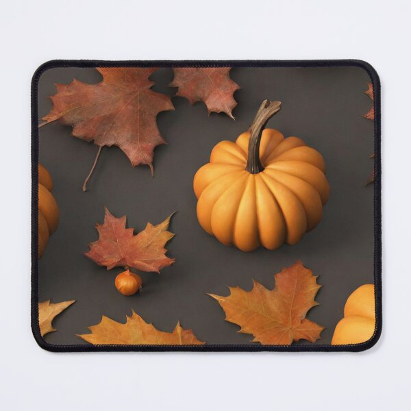 Item preview, autumn leaves and pumpkins colorful 3D pattern designed and sold by in-leggings.