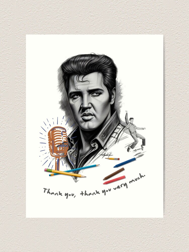 Elvis in a one off pen and ink study. 13