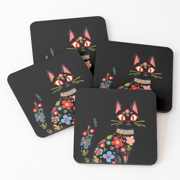 Item preview, Folklore floral Cat designed and sold by EmeraldeaArt.