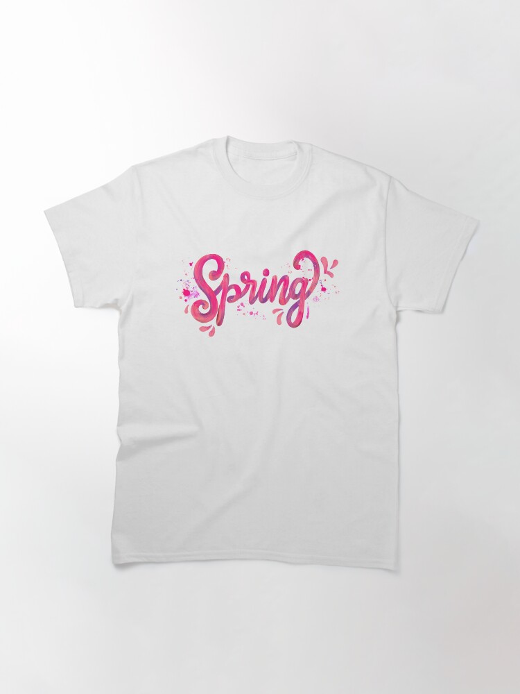 Alternate view of Spring - Pink hand written calligraphy Classic T-Shirt