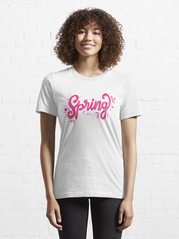 Alternate view of Spring - Pink hand written calligraphy Essential T-Shirt