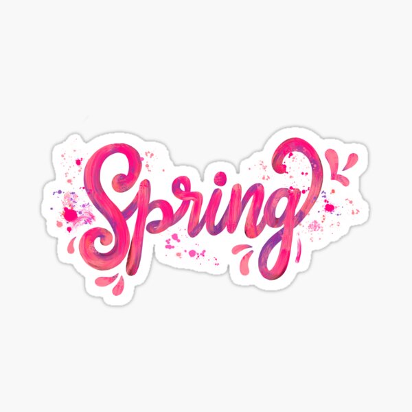 Spring - Pink hand written calligraphy Sticker