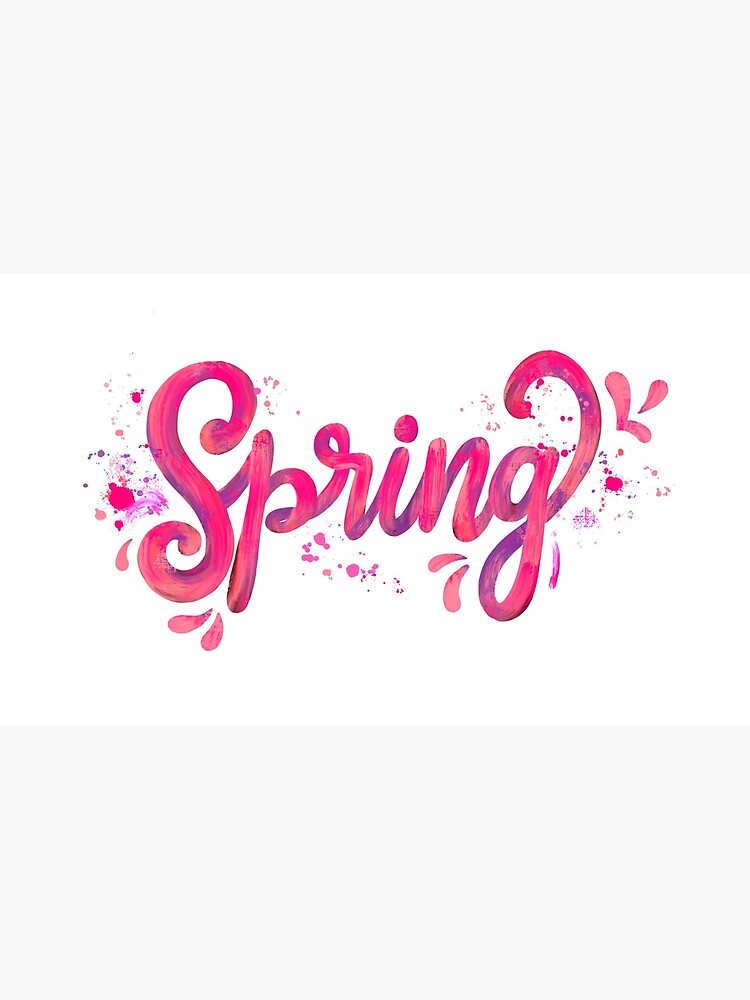 Spring - Pink hand written calligraphy by mirunasfia