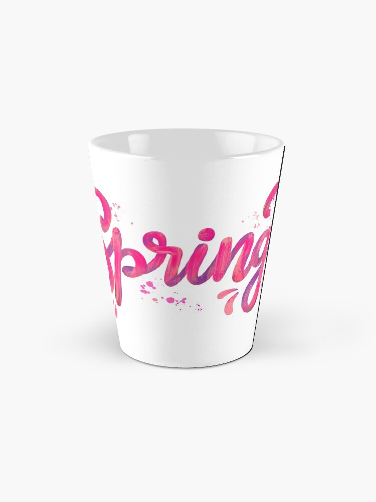 Alternate view of Spring - Pink hand written calligraphy Mug