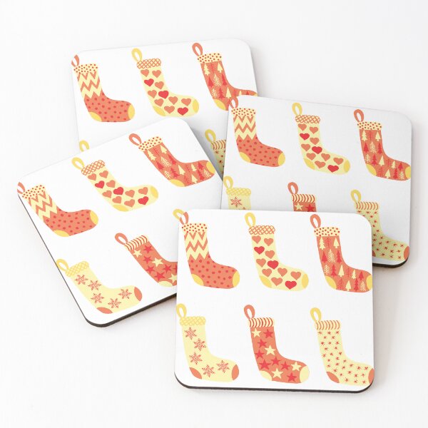 Item preview, Modern Crimson Red, Tangerine Orange and Yellow Gold Christmas Stockings designed and sold by MoorePatterns.