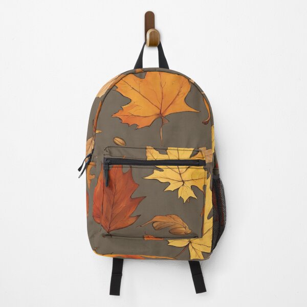 Item preview, autumn leaves colorful pattern, dark background designed and sold by in-leggings.