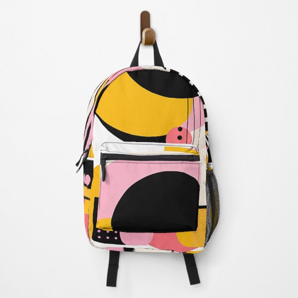 Item preview, Bold Elegance: Pink & Yellow Art Deco Design with Spherical Sculptures and Vibrant Abstract Compositions designed and sold by PaintbrushPlace.