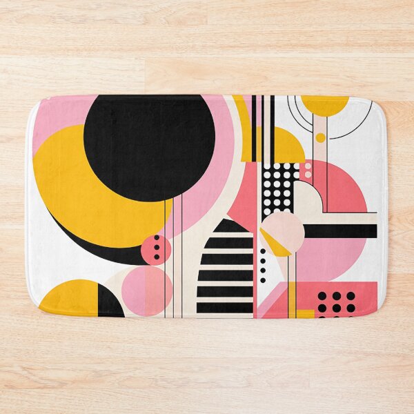 Item preview, Bold Elegance: Pink & Yellow Art Deco Design with Spherical Sculptures and Vibrant Abstract Compositions designed and sold by PaintbrushPlace.