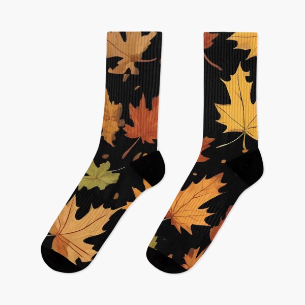 Item preview, autumn leaves warm colors pattern designed and sold by in-leggings.