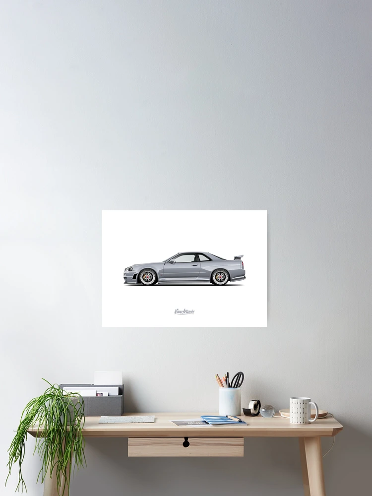 Thumbnail 2 of 3, Poster, GT-R R34 designed and sold by VinnyArtworks.