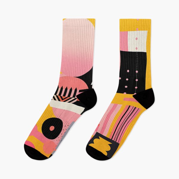 Item preview, Vibrant Retro Fusion: Dazzling Pink & Yellow Art Deco with Abstract Spheres and Bold Patterns designed and sold by PaintbrushPlace.