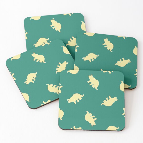 Item preview, Tan triceratops dinosaurs pattern green designed and sold by tetibright.