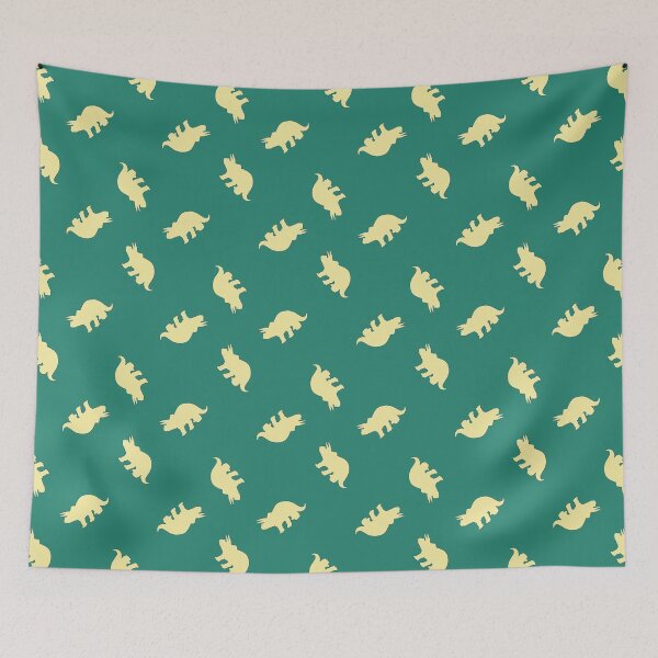 Item preview, Tan triceratops dinosaurs pattern green designed and sold by tetibright.