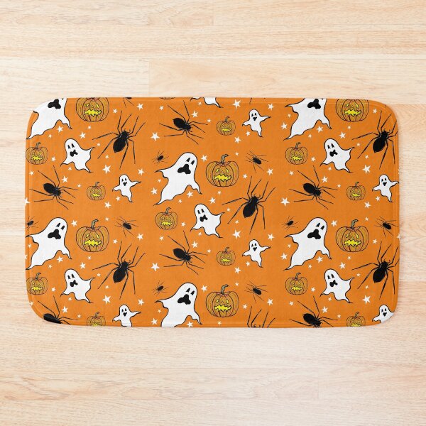 Item preview, Ghosts, Spiders, Pumpkins + Stars - Orange Background designed and sold by Helen McCartney Designs.