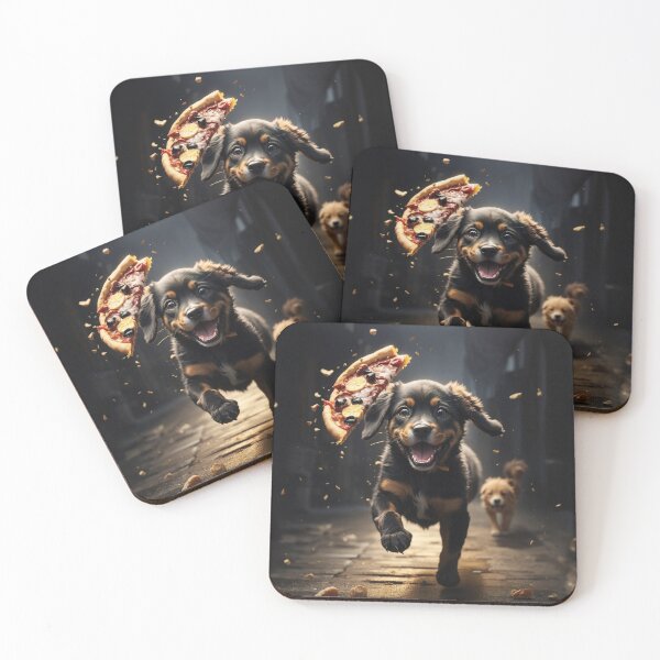 Item preview, Adorable Puppy and Pizza Splatter designed and sold by HanryangChoi.