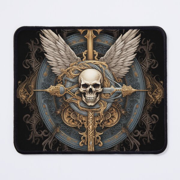 Artikelvorschau, Barocker Steampunk-Totenkopf und Kreuz entworfen und verkauft von silverdragonuk.