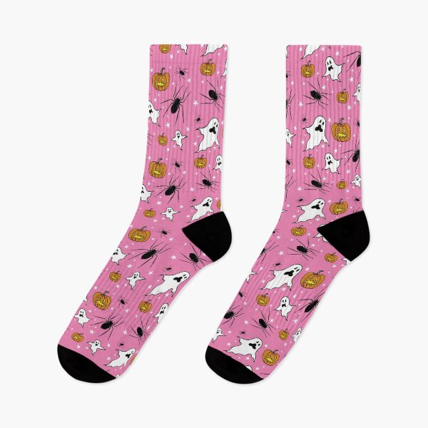 Item preview, Ghosts, Spiders, Pumpkins + Stars - Pink Background designed and sold by Helen McCartney Designs.