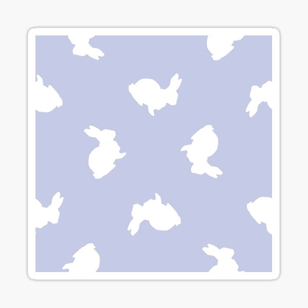 Item preview, White rabbit silhouette pattern blue designed and sold by tetibright.