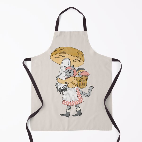 Item preview, Babushka Cat. Penny Bun mushroom and cat illustration. Picking mushrooms. designed and sold by Alika's Garden.