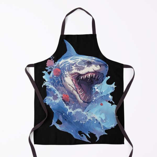 Item preview, carcharodons great white shark anime style jumping out of ocean hunting pray designed and sold by sonizma.