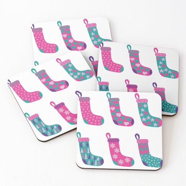Item preview, Modern Magenta Pink, Aqua and Violet Purple Christmas Stockings  designed and sold by MoorePatterns.