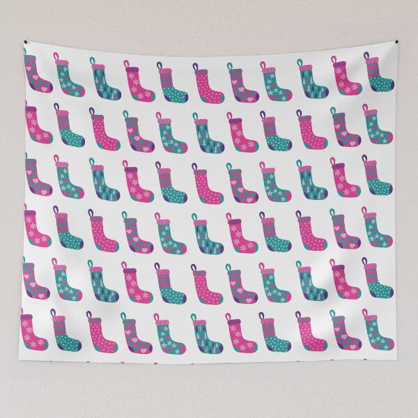 Item preview, Modern Magenta Pink, Aqua and Violet Purple Christmas Stockings  designed and sold by MoorePatterns.
