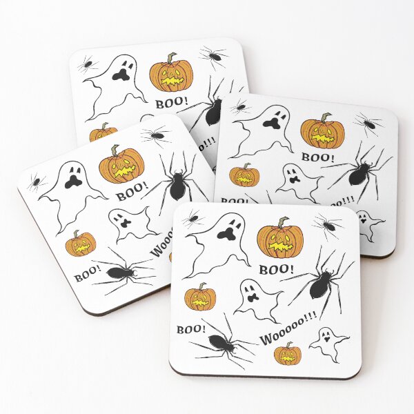 Aperçu de l'œuvre Fantômes, araignées, citrouilles + Bouh ! créée et vendue par Helen McCartney Designs.