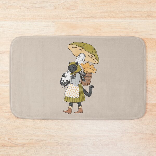 Item preview, Babushka Cat. Russula mushroom and cat illustration. Picking mushrooms. designed and sold by Alika's  Garden.