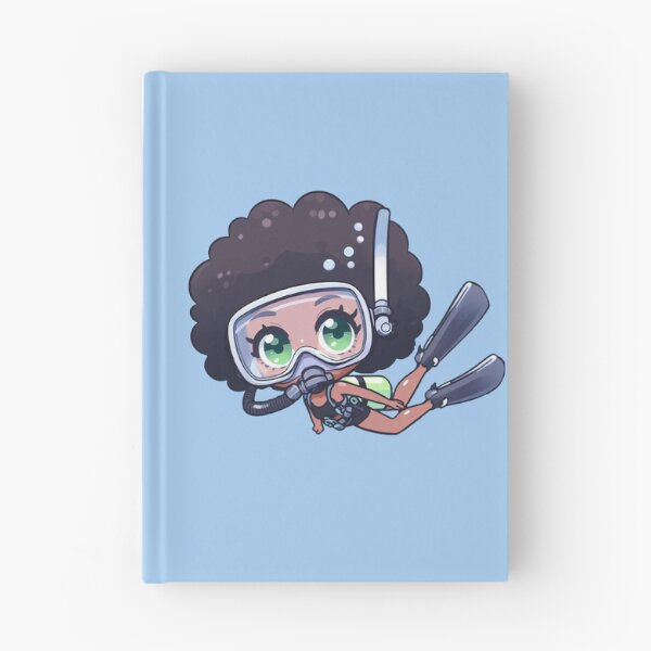 Item preview, Cute Anime African American Diver Girl designed and sold by andydavistech.
