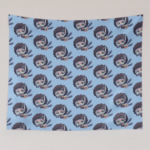 Item preview, Cute Anime African American Diver Girl designed and sold by andydavistech.