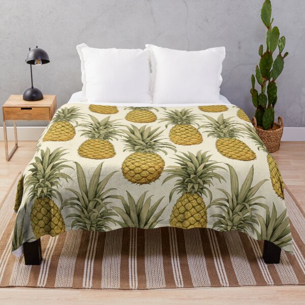 Item preview, Vintage Botanical Illustration of Pineapple (Ananas comosus) Seamless Pattern Design designed and sold by ShobulousStudio.