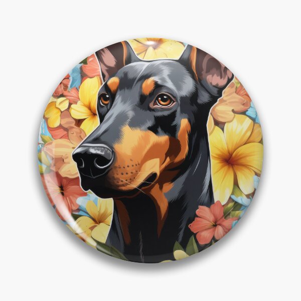 Item preview, Floral Splash Dobermann designed and sold by ZombieLH.