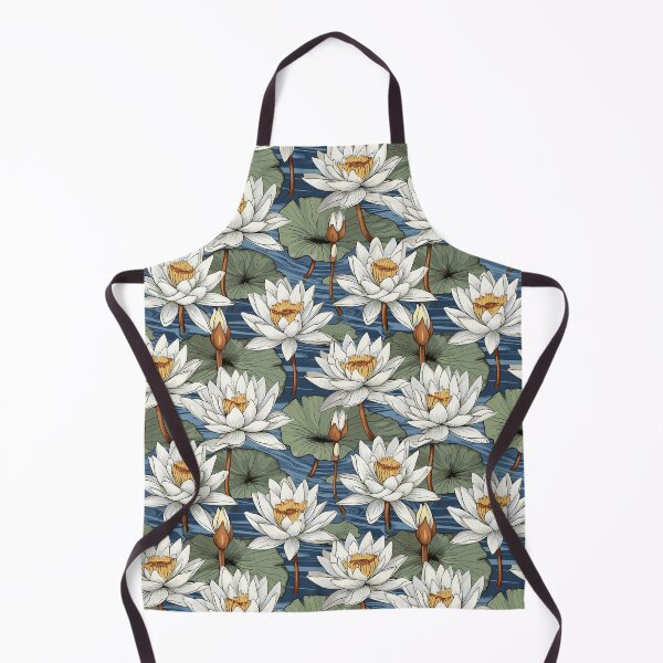 Item preview, Vintage Botanical Illustration of Water Lily Pattern (Nymphaea spp) Seamless Pattern Design designed and sold by ShobulousStudio.