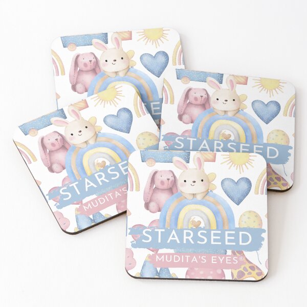 Item preview, Cute Starseed Rabbit Heart Rainbow Nursery Sticker designed and sold by MuditasEyes.