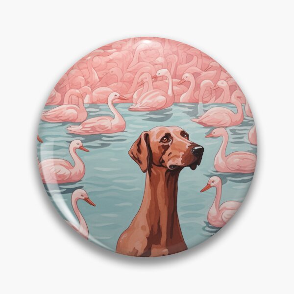 Artikelvorschau, Ein Hund im Pool mit Flamingo entworfen und verkauft von windylize.
