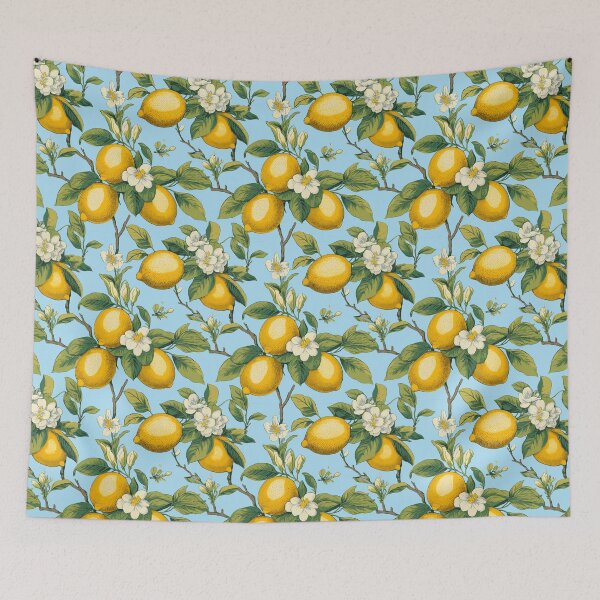 Item preview, Vintage Botanical Illustration of Lemon Fruit (Citrus limon) Seamless Pattern Design designed and sold by ShobulousStudio.