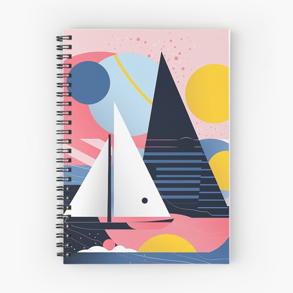 Item preview, Nautical Harmony: Blue Sea Meets Pink & Yellow Geometrics in Bold Maritime Design designed and sold by PaintbrushPlace.