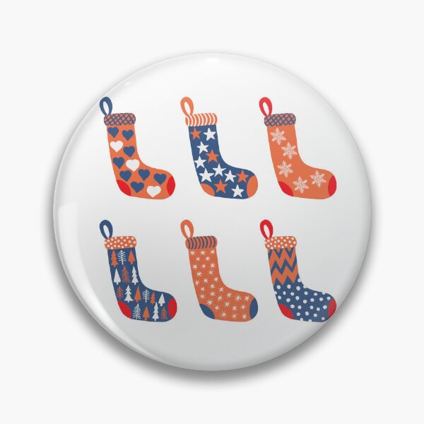 Item preview, Modern Sapphire Blue, Orange and Ivory White Christmas Stockings designed and sold by MoorePatterns.
