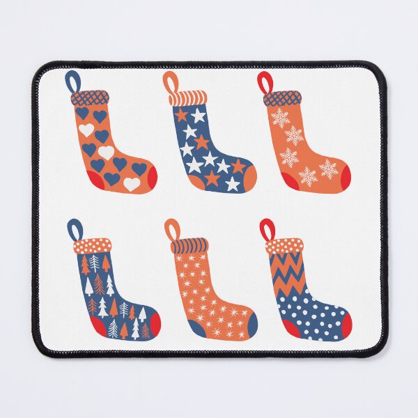 Item preview, Modern Sapphire Blue, Orange and Ivory White Christmas Stockings designed and sold by MoorePatterns.