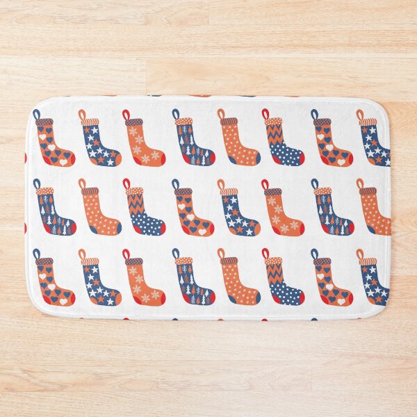 Item preview, Modern Sapphire Blue, Orange and Ivory White Christmas Stockings designed and sold by MoorePatterns.