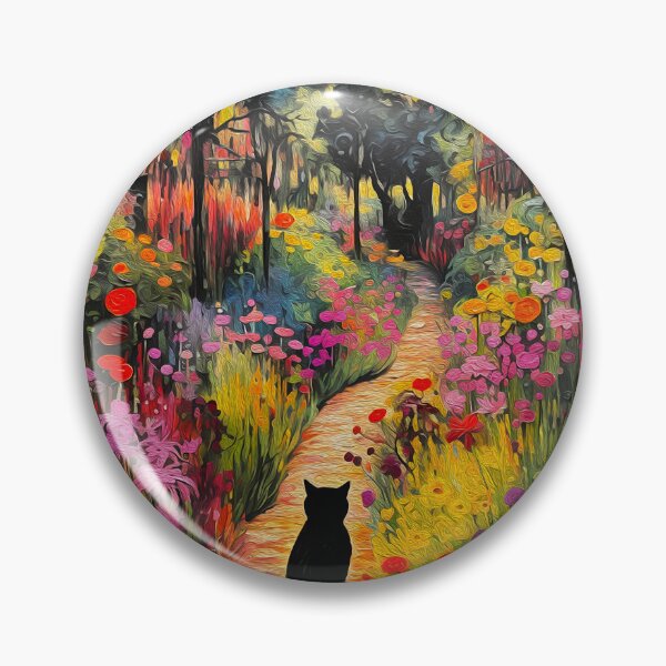 Item preview,  Black Cat in Monet Garden 2 designed and sold by Nora Gad.