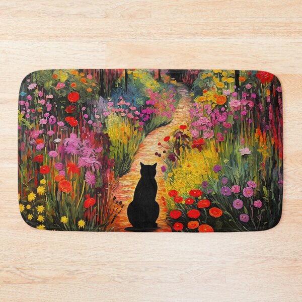 Item preview,  Black Cat in Monet Garden 2 designed and sold by Nora Gad.
