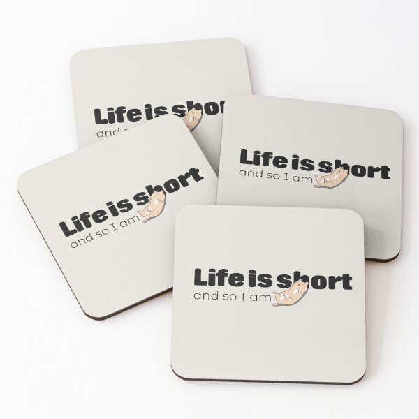 Item preview, Life is short and so I am, cute cat designed and sold by stripedcarpet.